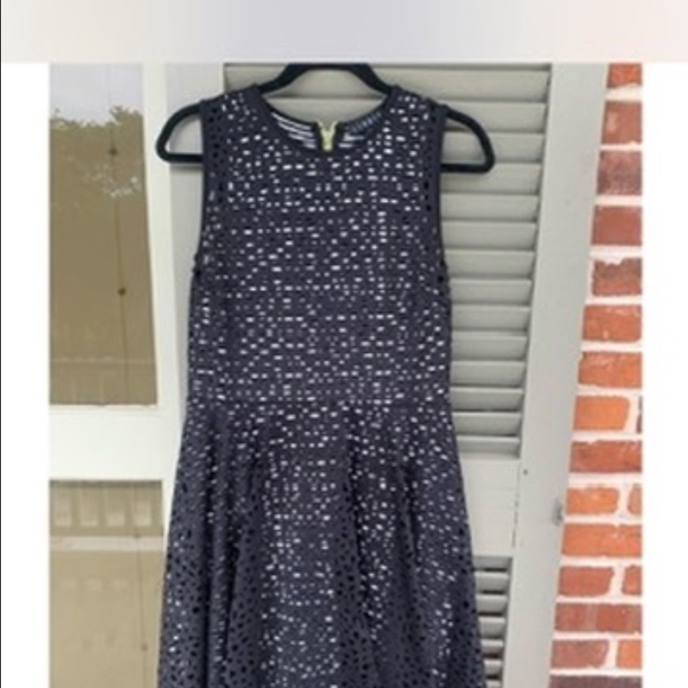 Chic Black Eyelet Midi Dress